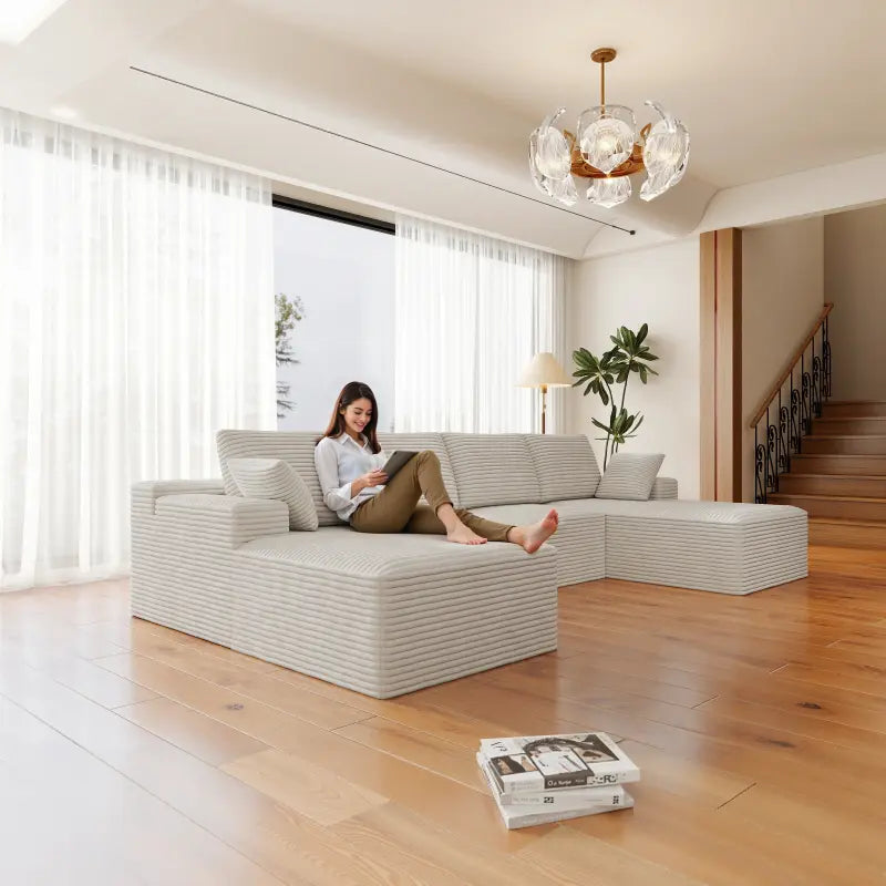 Flexo Corduroy Boneless Couch