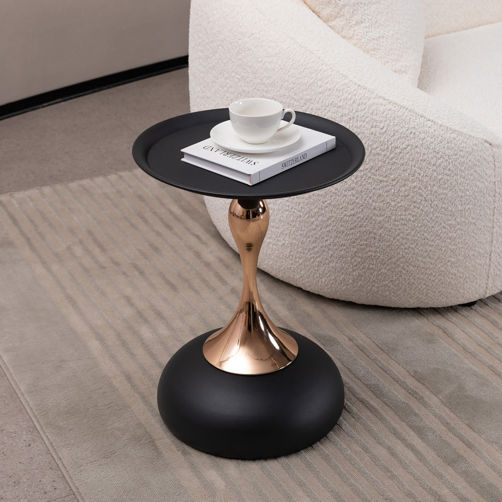 Small Round Coffee Table Modern Metal Pedestal Tables