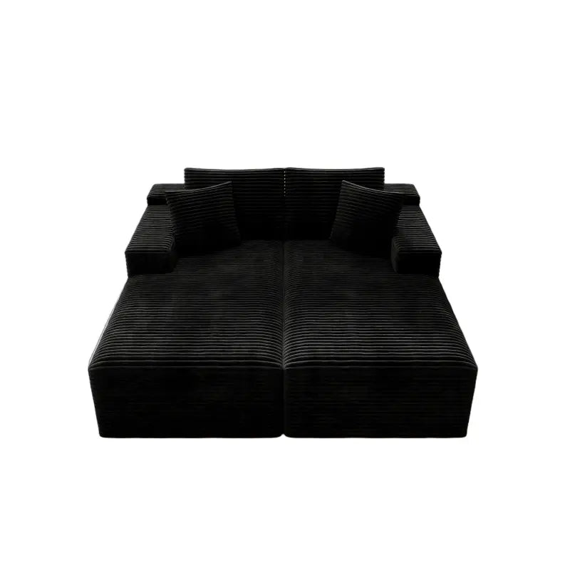 Flexo Corduroy Pet-Friendly Modular Loveseat Sofa with Double Chaise