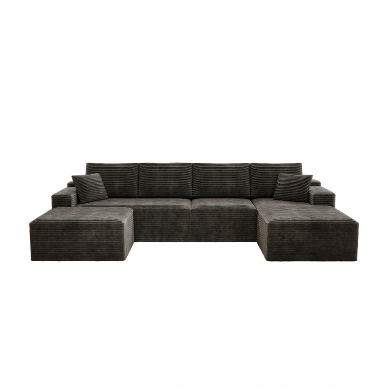 Flexo Corduroy Modular U-Shaped Sectional with Chaise and Ottoman