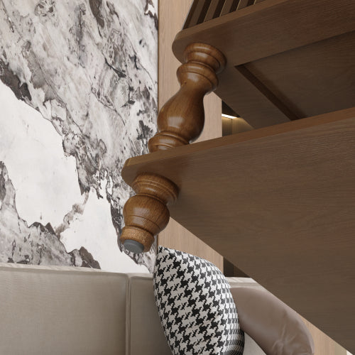 31.5'' Square Fluted Lift-Top Coffee Table with Hidden and Open Storage