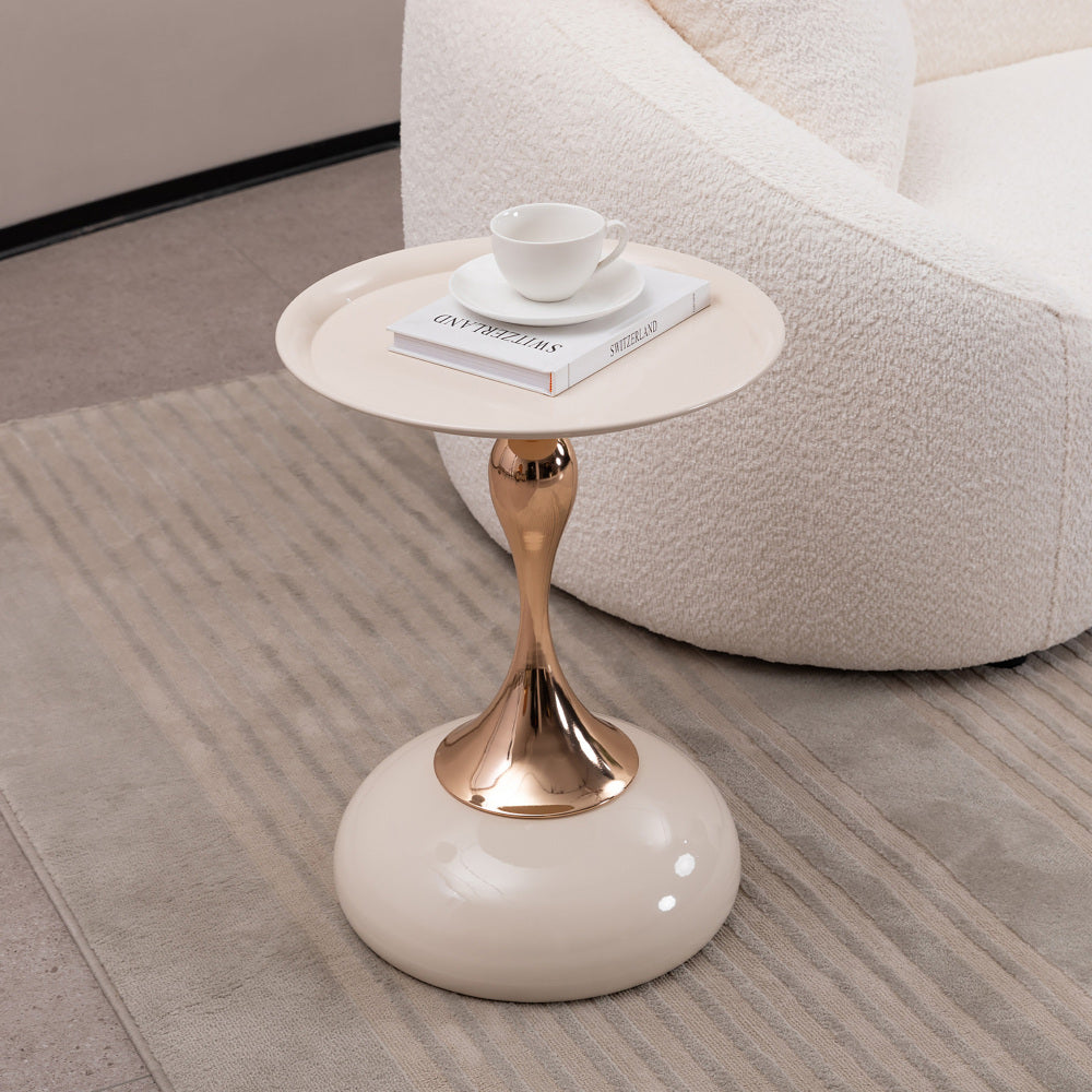 Small Round Coffee Table Modern Metal Pedestal Tables