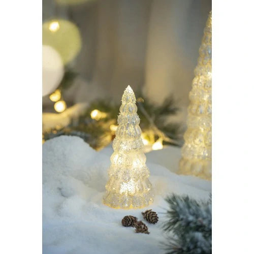 3 Pack Glass Cone Christmas Tree with Lights
