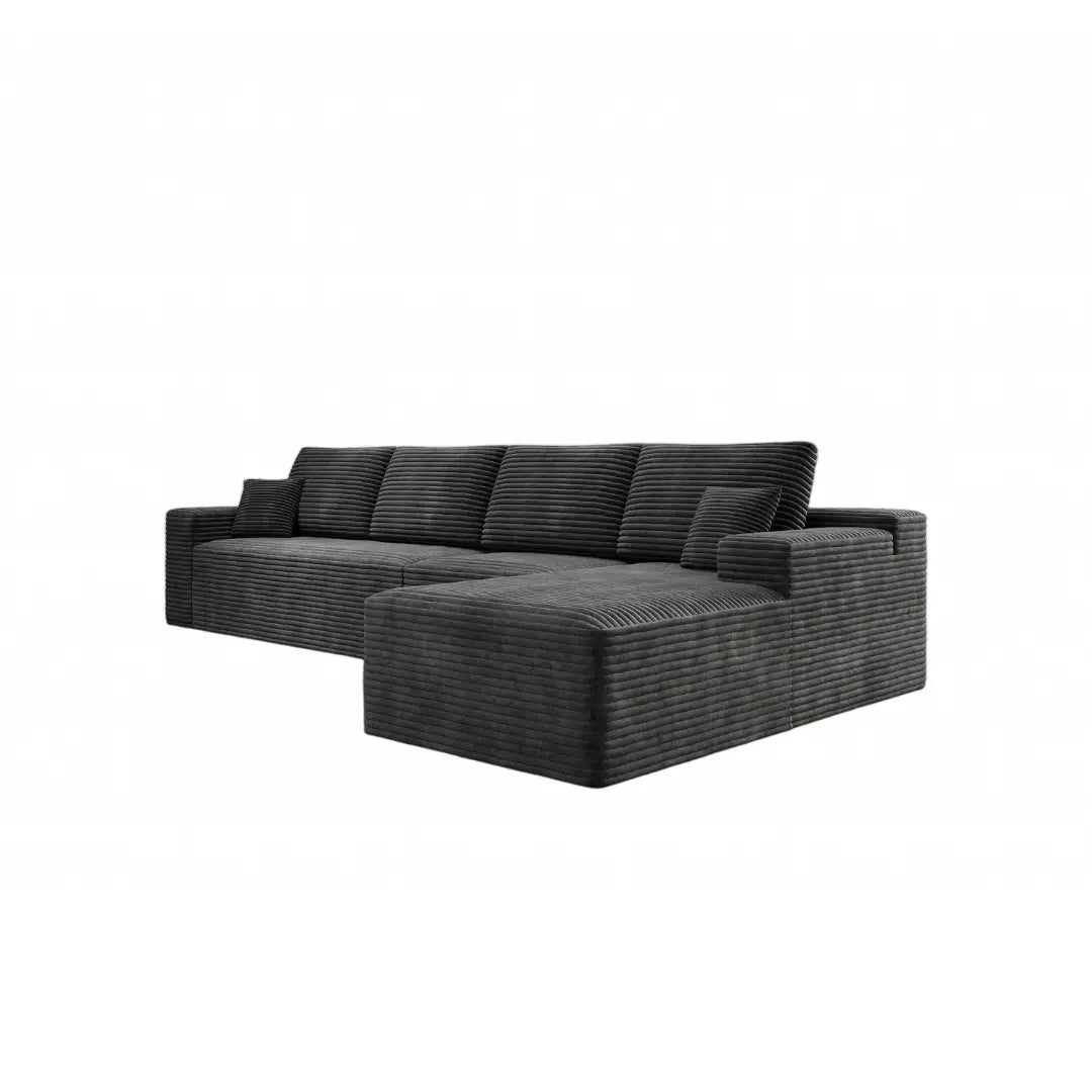Flexo Corduroy Modular 4-Seat L-Shaped Sectional with Chaise