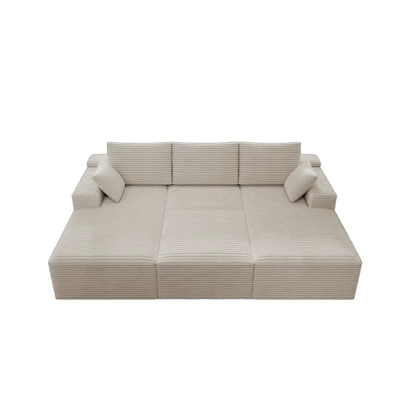 Flexo Corduroy Modular Sectional Sofa with 3 Chaise