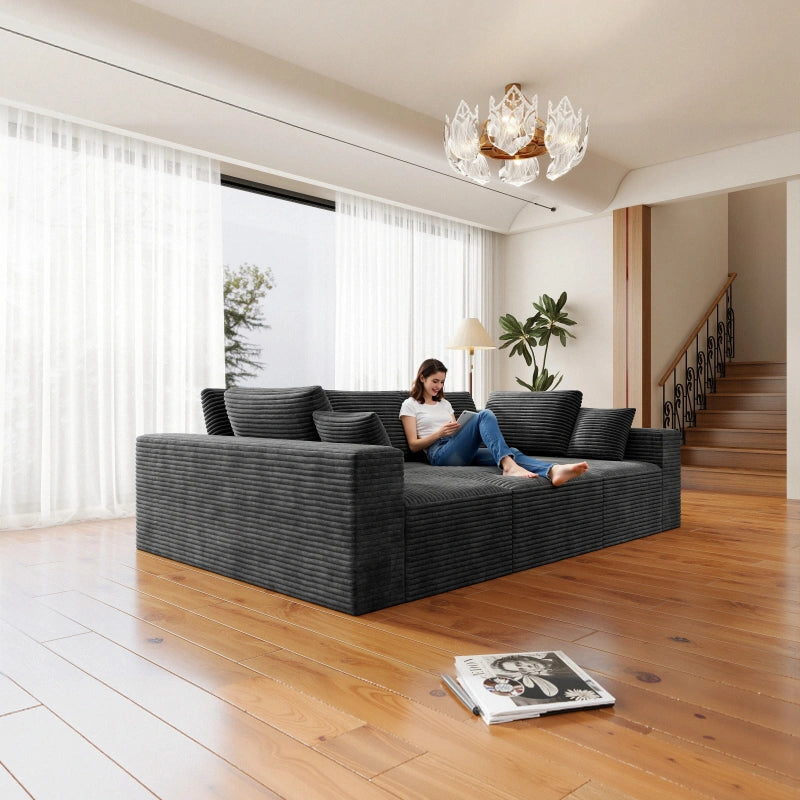 Flexo Corduroy Modular Sectional Pit Sofa
