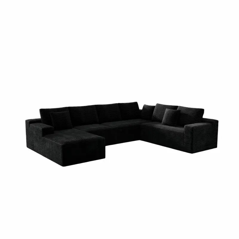 Flexo Corduroy Modular Sectional Sofa with Chaise 5-6 Seats