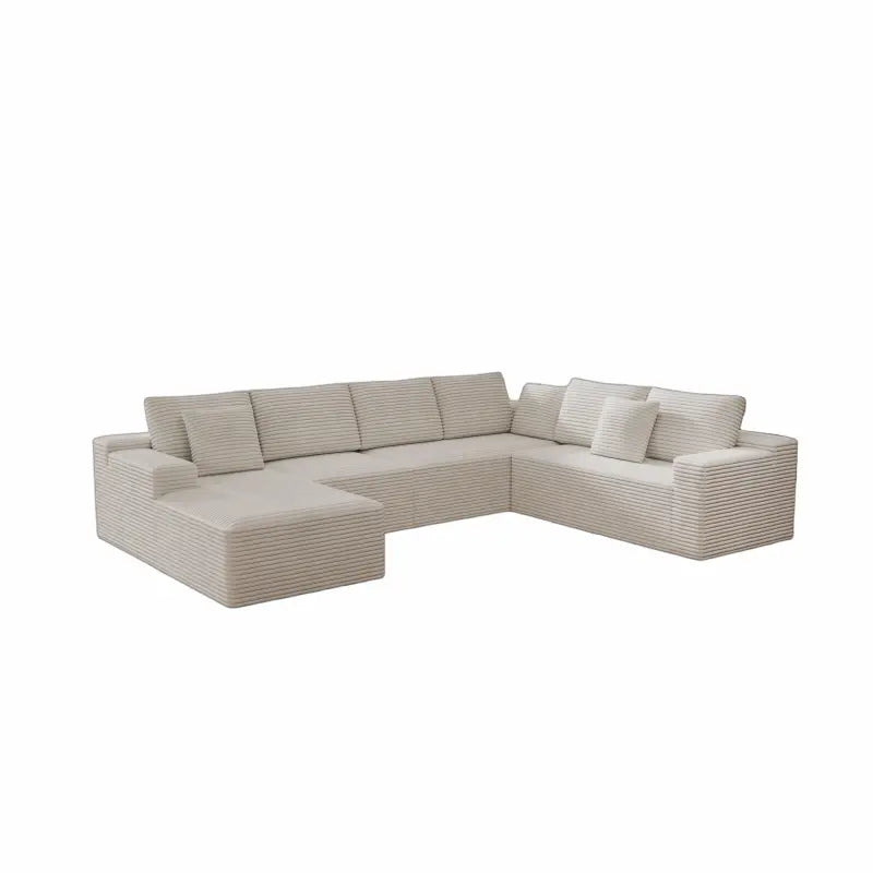 Flexo Corduroy Modular Sectional Sofa with Chaise 5-6 Seats