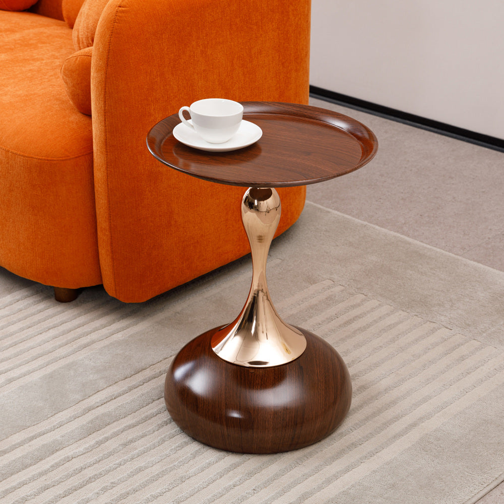 Small Round Coffee Table Modern Metal Pedestal Tables