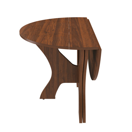 43'' Folding MDF Dining Table with Walnut Veneer for Indoor and Outdoor Use
