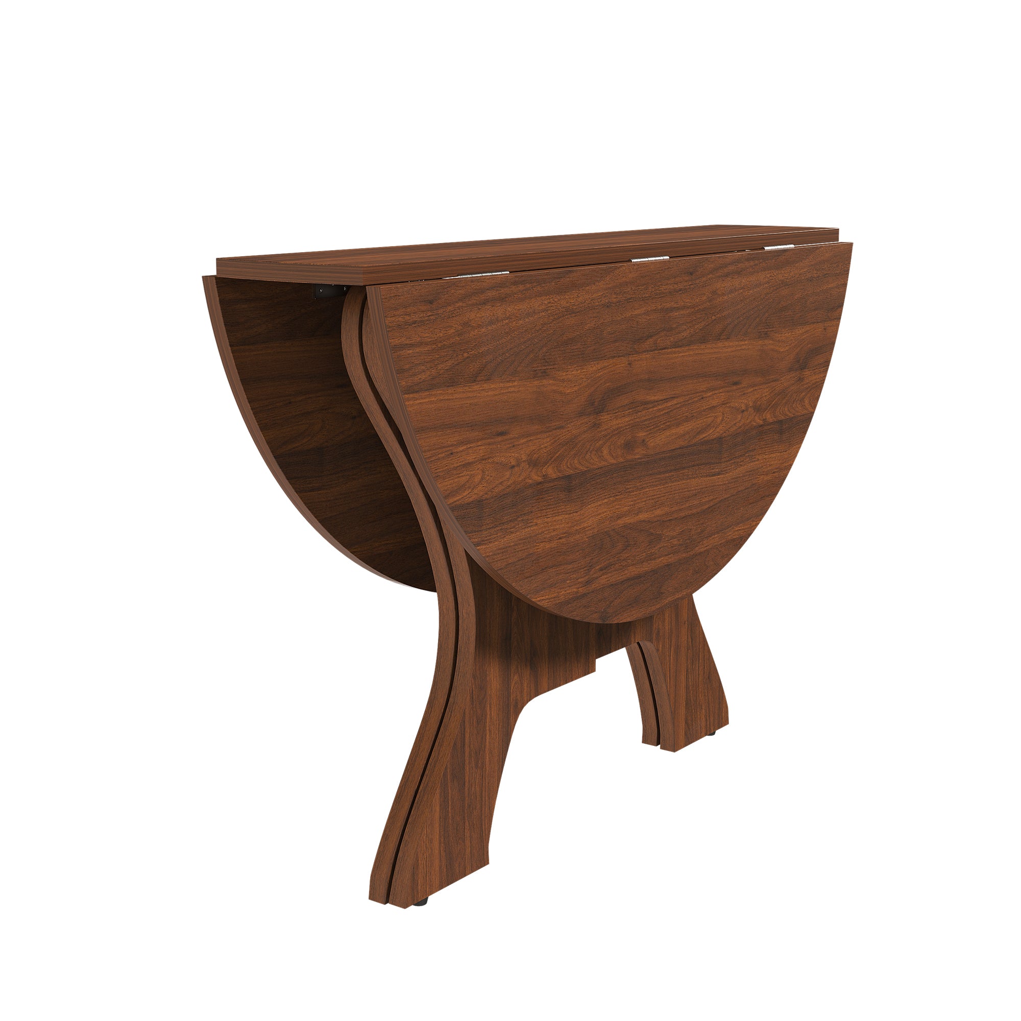 43'' Folding MDF Dining Table with Walnut Veneer for Indoor and Outdoor Use