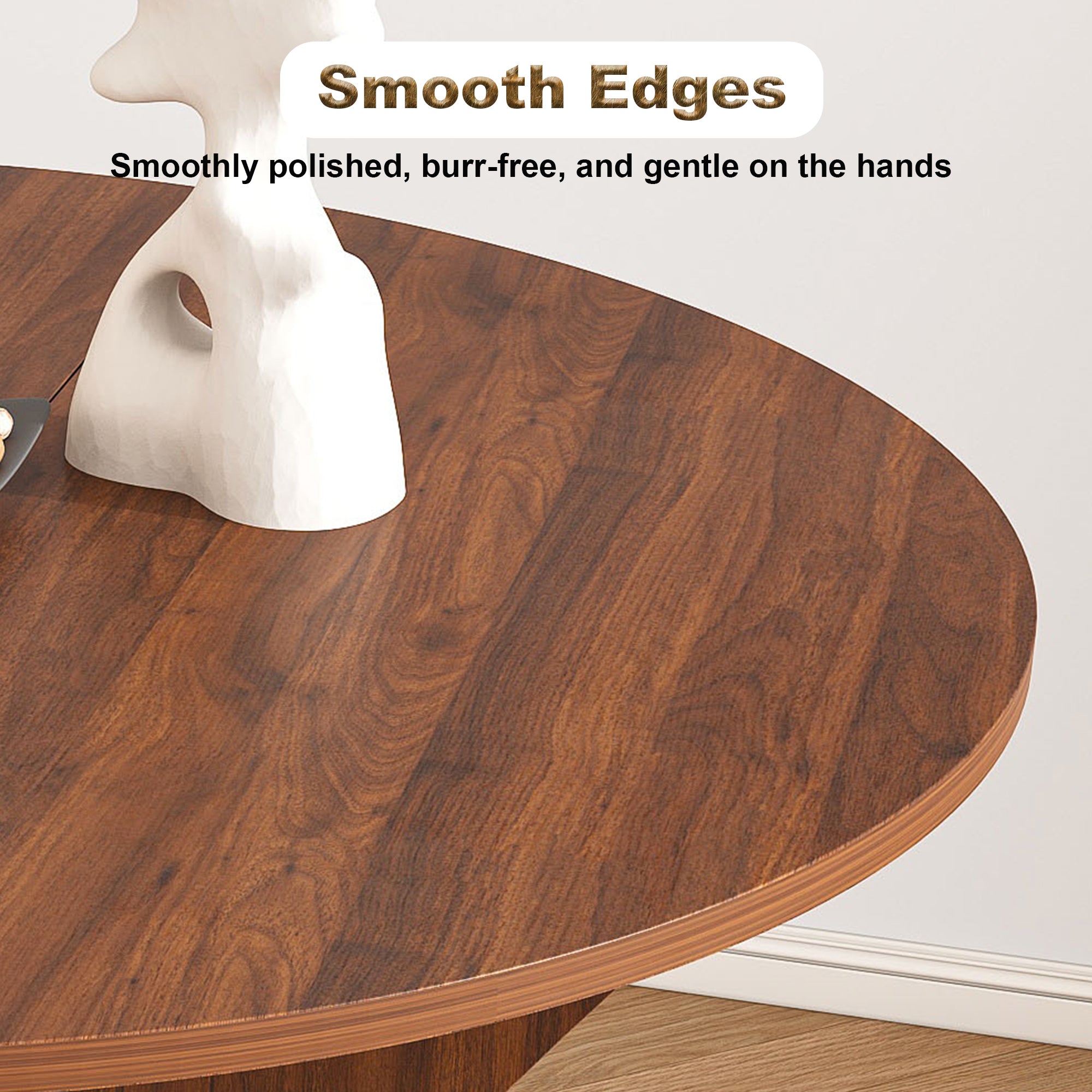 43'' Folding MDF Dining Table with Walnut Veneer for Indoor and Outdoor Use