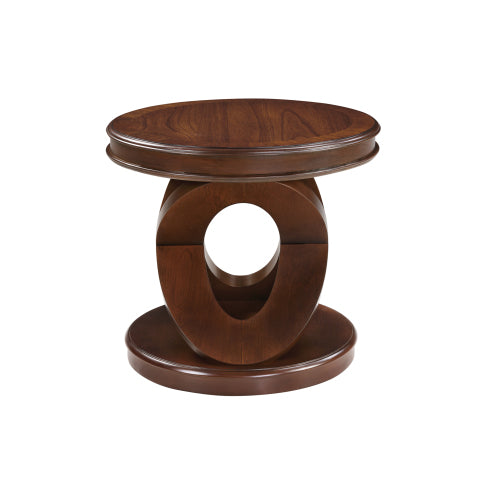 44'' Wood Oval Coffee Table with Open Storage and X-Shaped Base