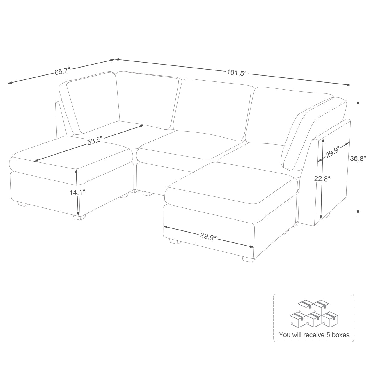 Cloud Couch Sectional For Living Room