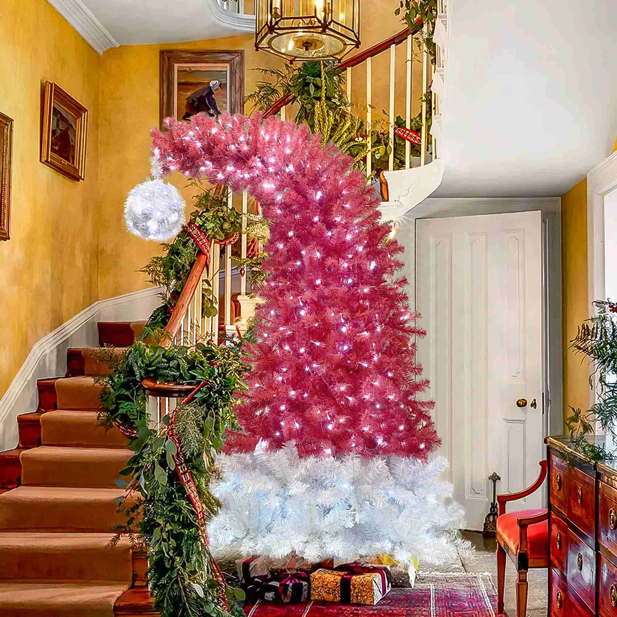 6FT Hinged Artificial Fir Christmas Tree with 300 LED Lights