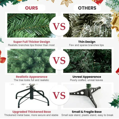 6ft-7.5ft Green Christmas Tree with 760 Tips Easy Setup