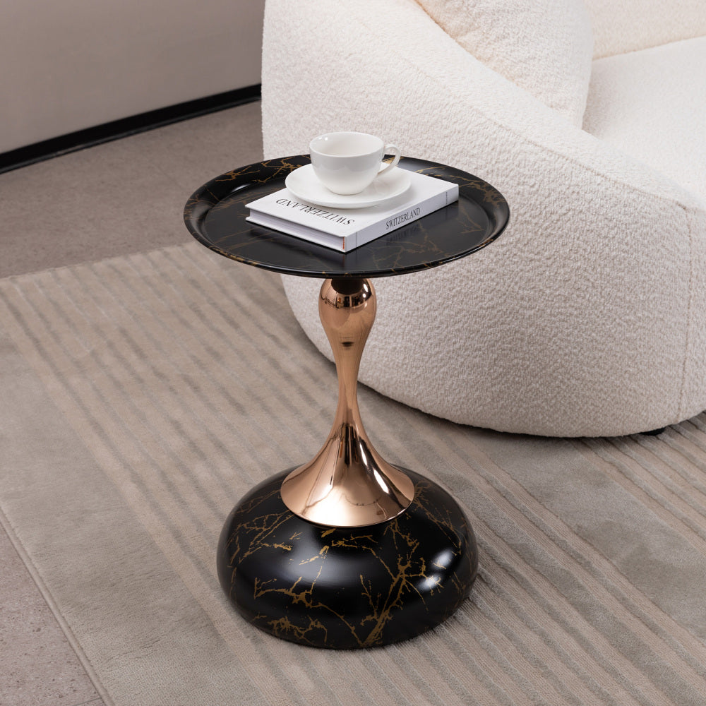 Small Round Coffee Table Modern Metal Pedestal Tables