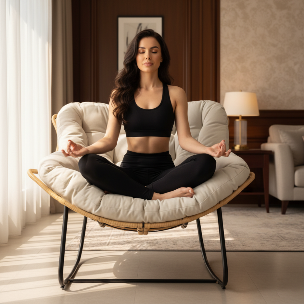 Modern Patio Egg Rocking Chair For Outdoor and Bedroom Living Room