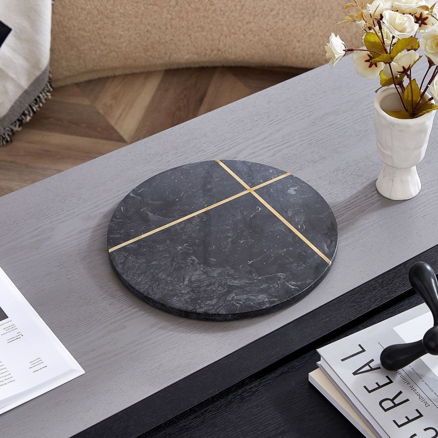 Arsino Marble Tray Accessory Valyōu Furniture