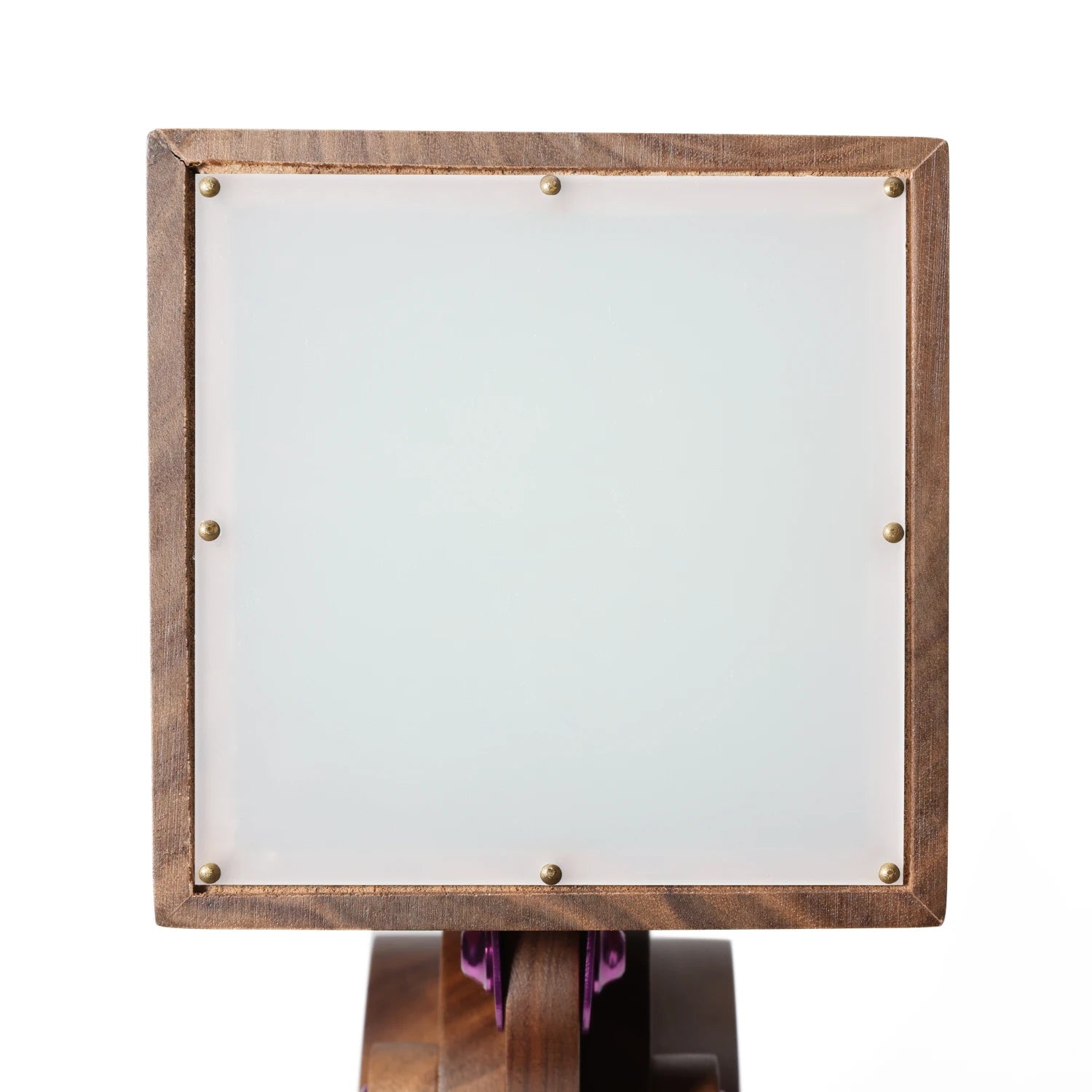 Wooden frame with a white center on a white background