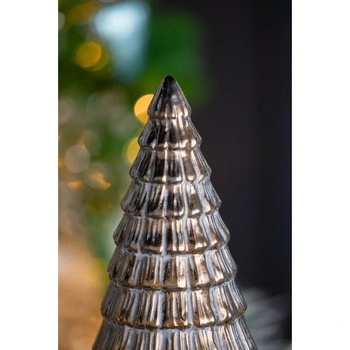 Bohemian Brown Ceramic Christmas Tree with Metallic Finish