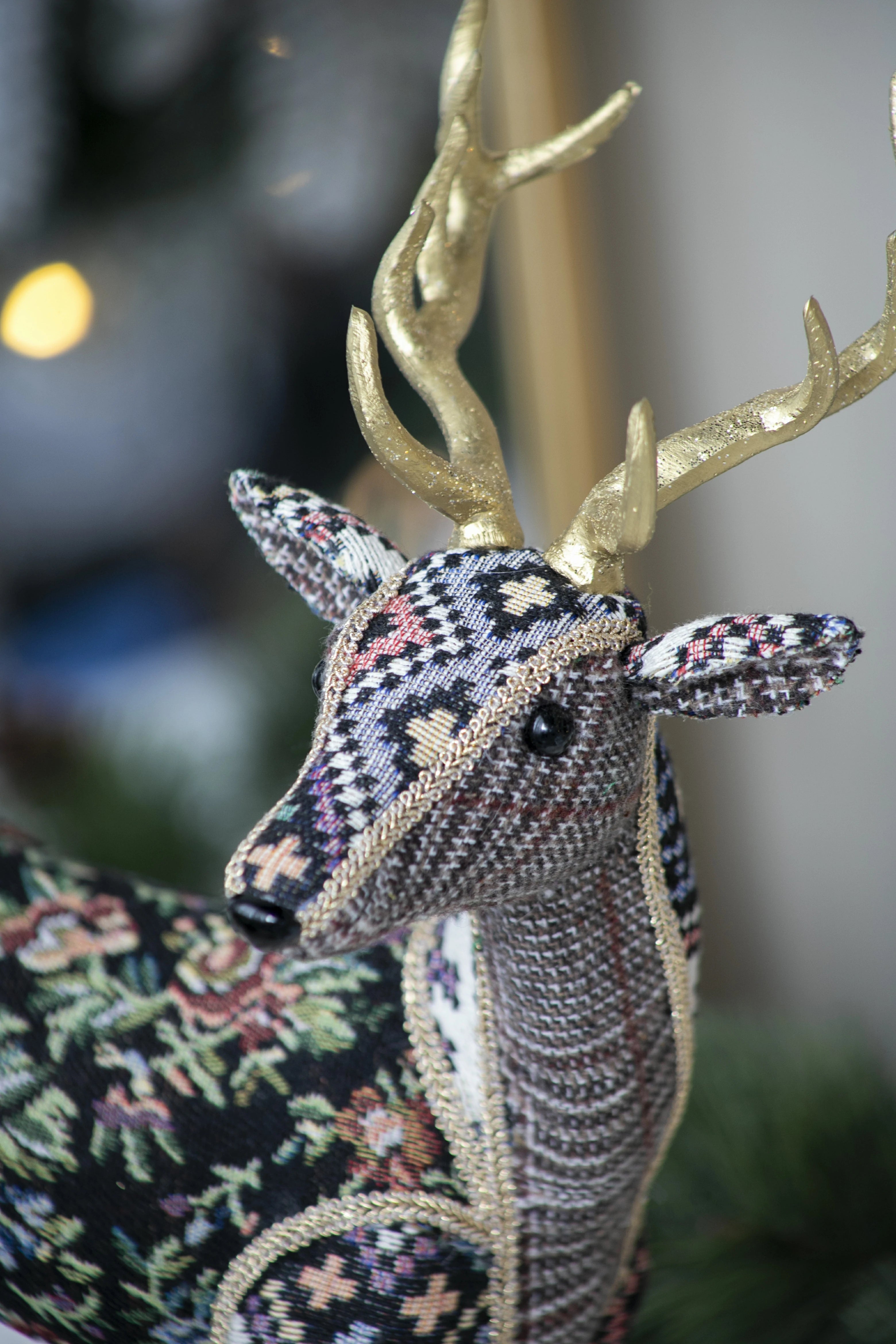 Christmas Decor 13 Inch Velvet Foam Standing Deer