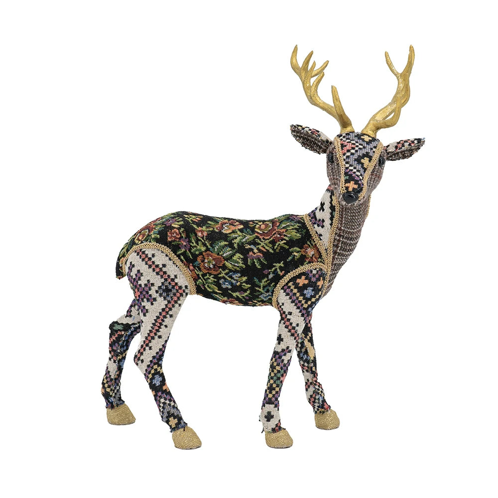 Christmas Decor 13 Inch Velvet Foam Standing Deer