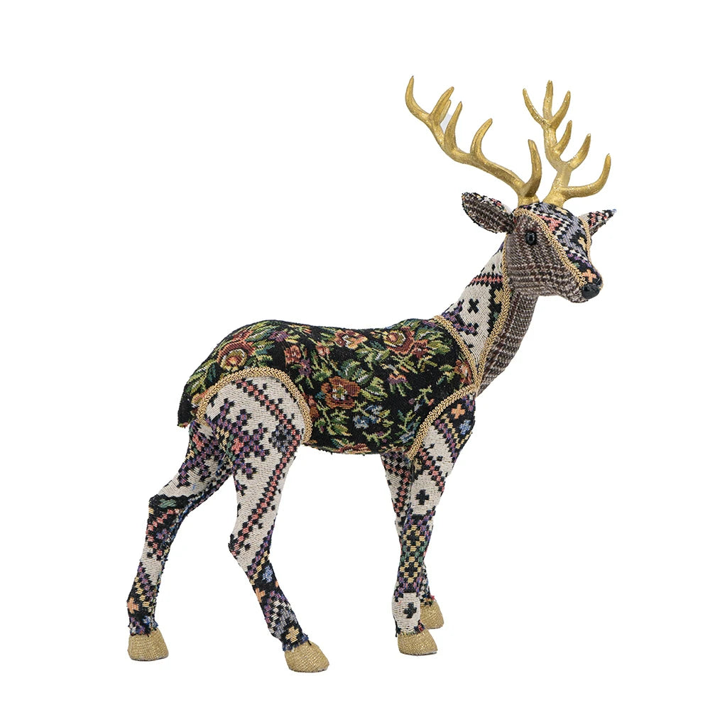 Christmas Decor 13 Inch Velvet Foam Standing Deer