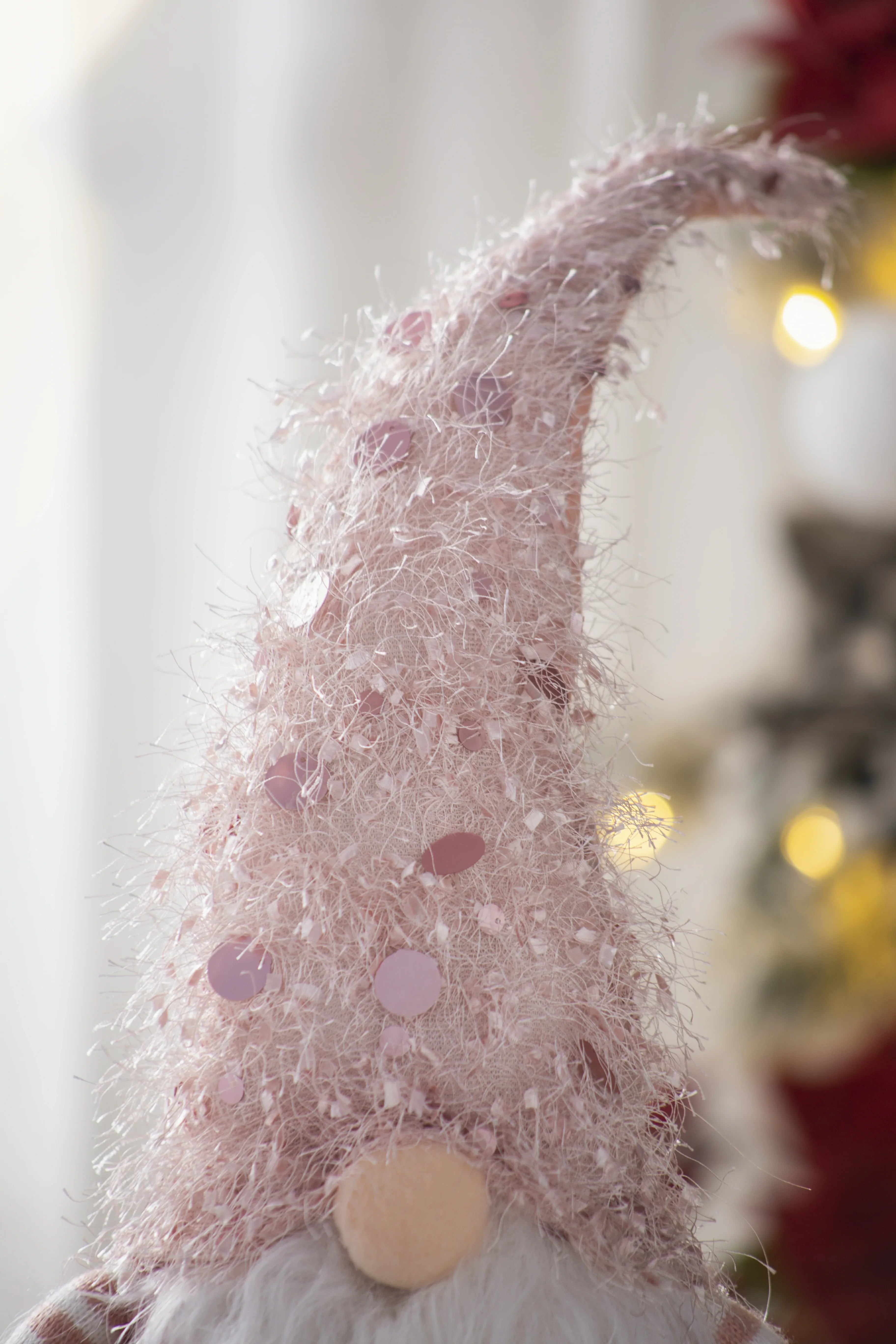 Christmas Fabric Pink Gnome Decor