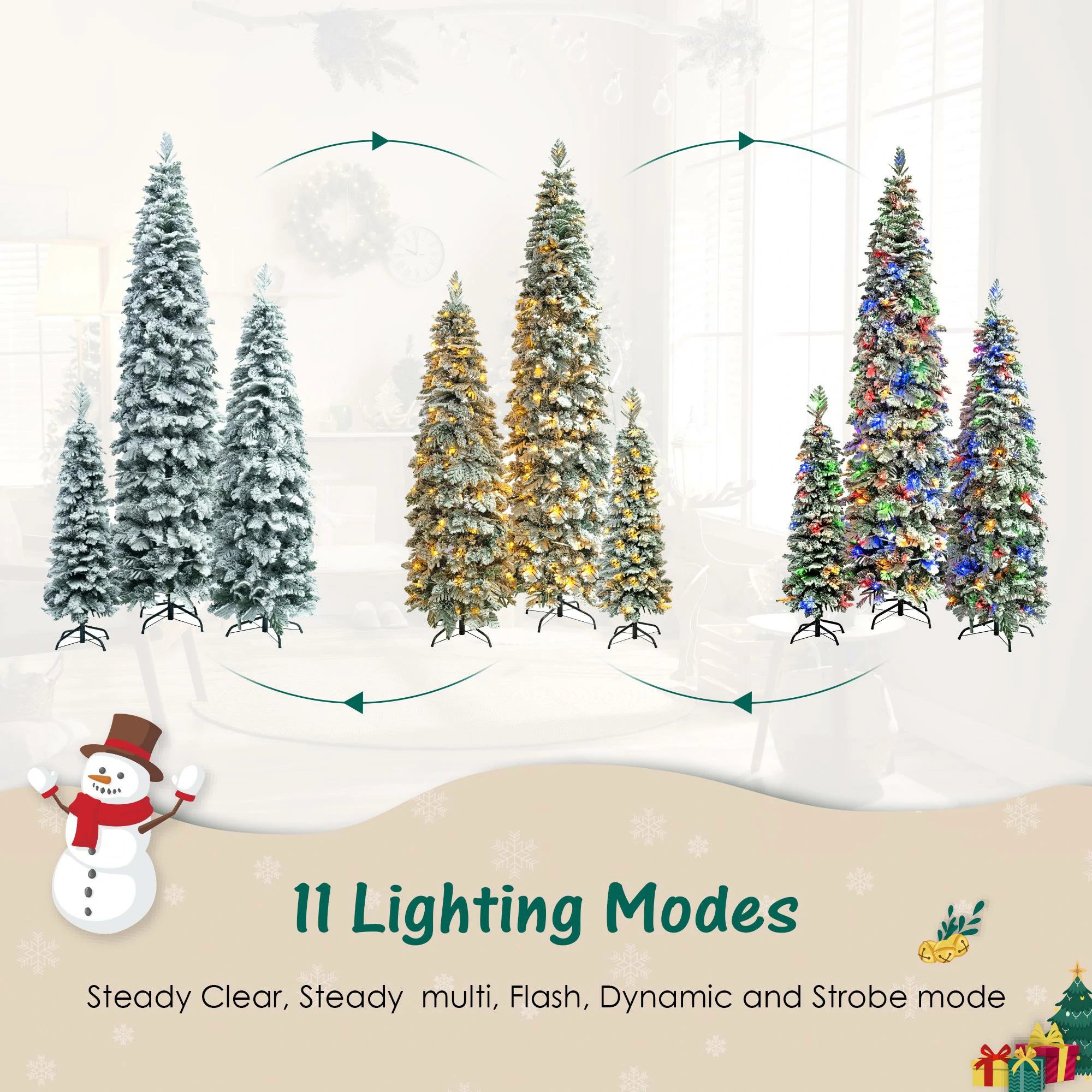 Christmas Trees 290 LED Lights with 11 Lighting Modes-Set of 3