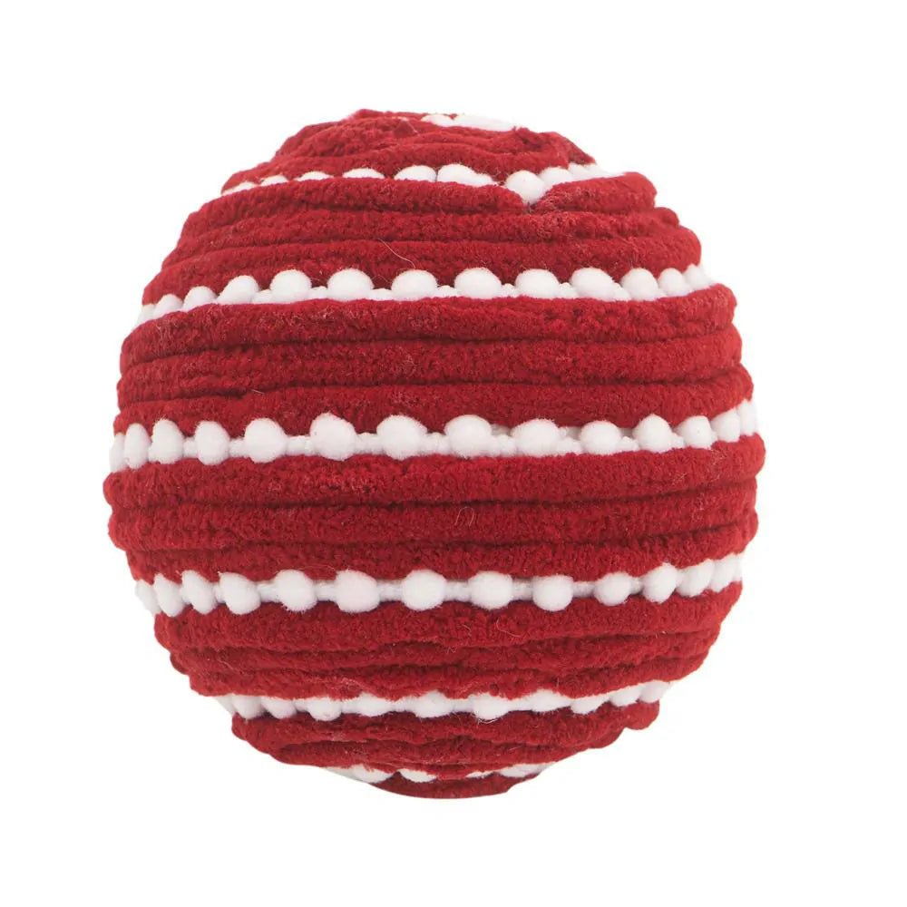 Christmas Ball Ornaments Set of 12 Red White Striped for Holiday Decor