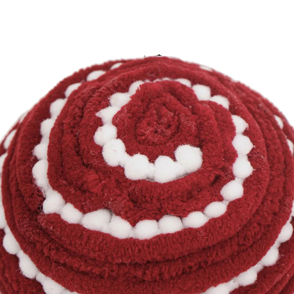 Christmas Ball Ornaments Set of 12 Red White Striped for Holiday Decor