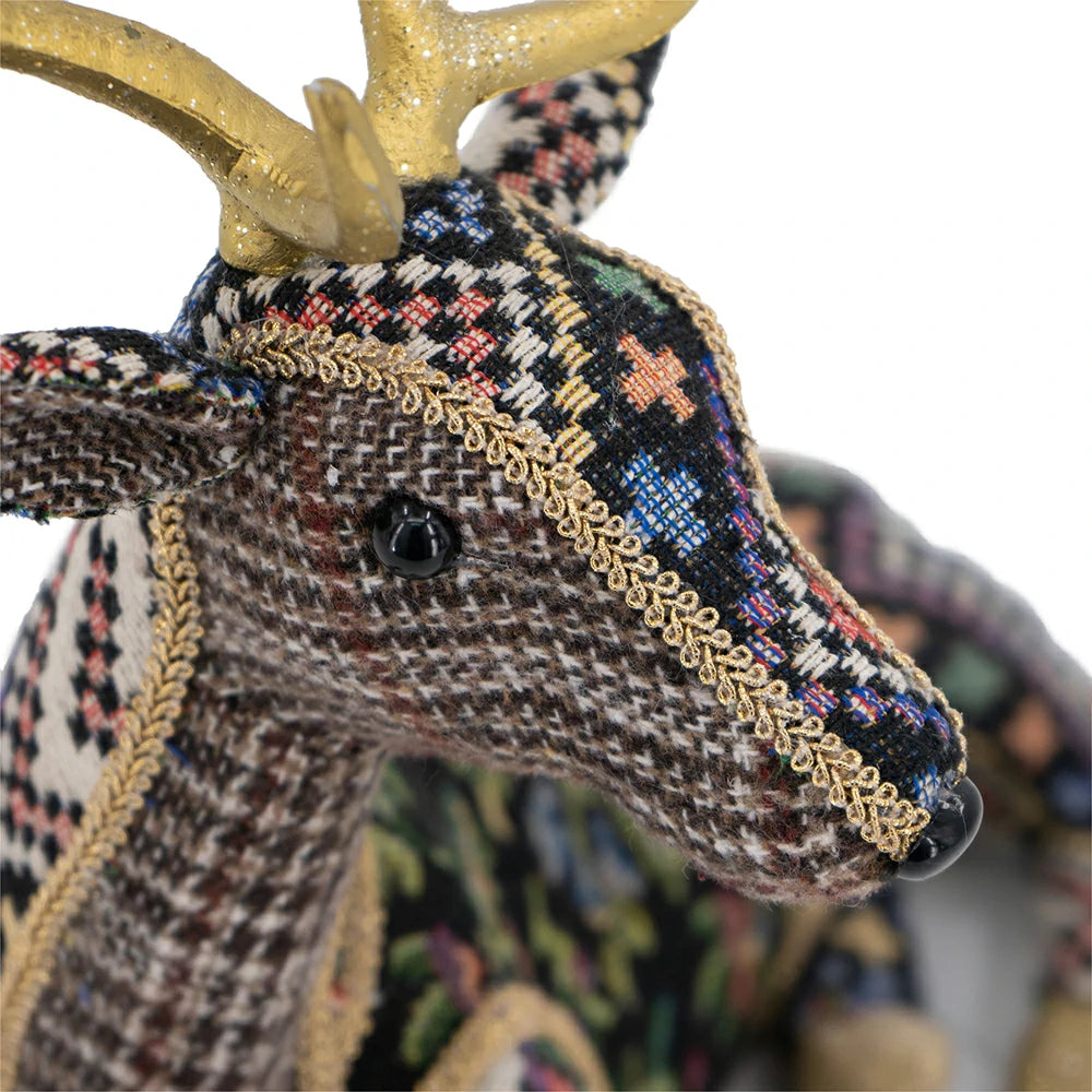 Christmas Decor 12 Inch Velvet Foam Sitting Deer