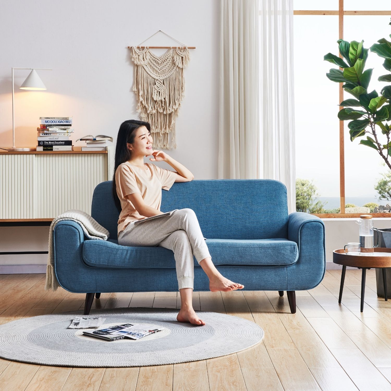 Valoren Loveseat Sofa Valyou Furniture Blue