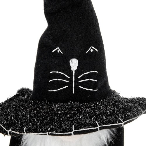 Fabric Sitting Gnome With Broomstick&Long Legs Halloween Decor