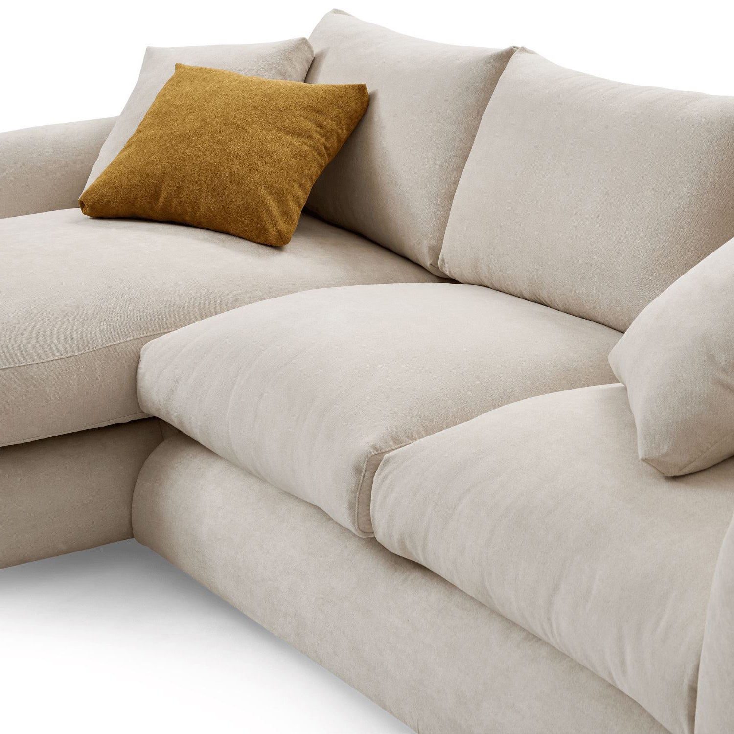 Feathers Sectional Couch Chaise Lounge 88-170 Inches