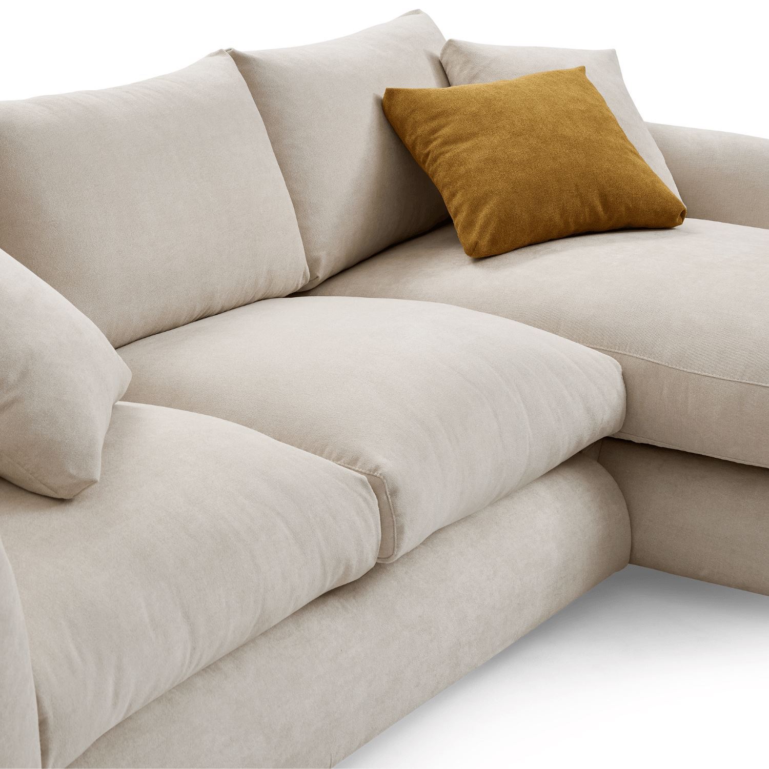 Feathers Sectional Couch Chaise Lounge 88-170 Inches