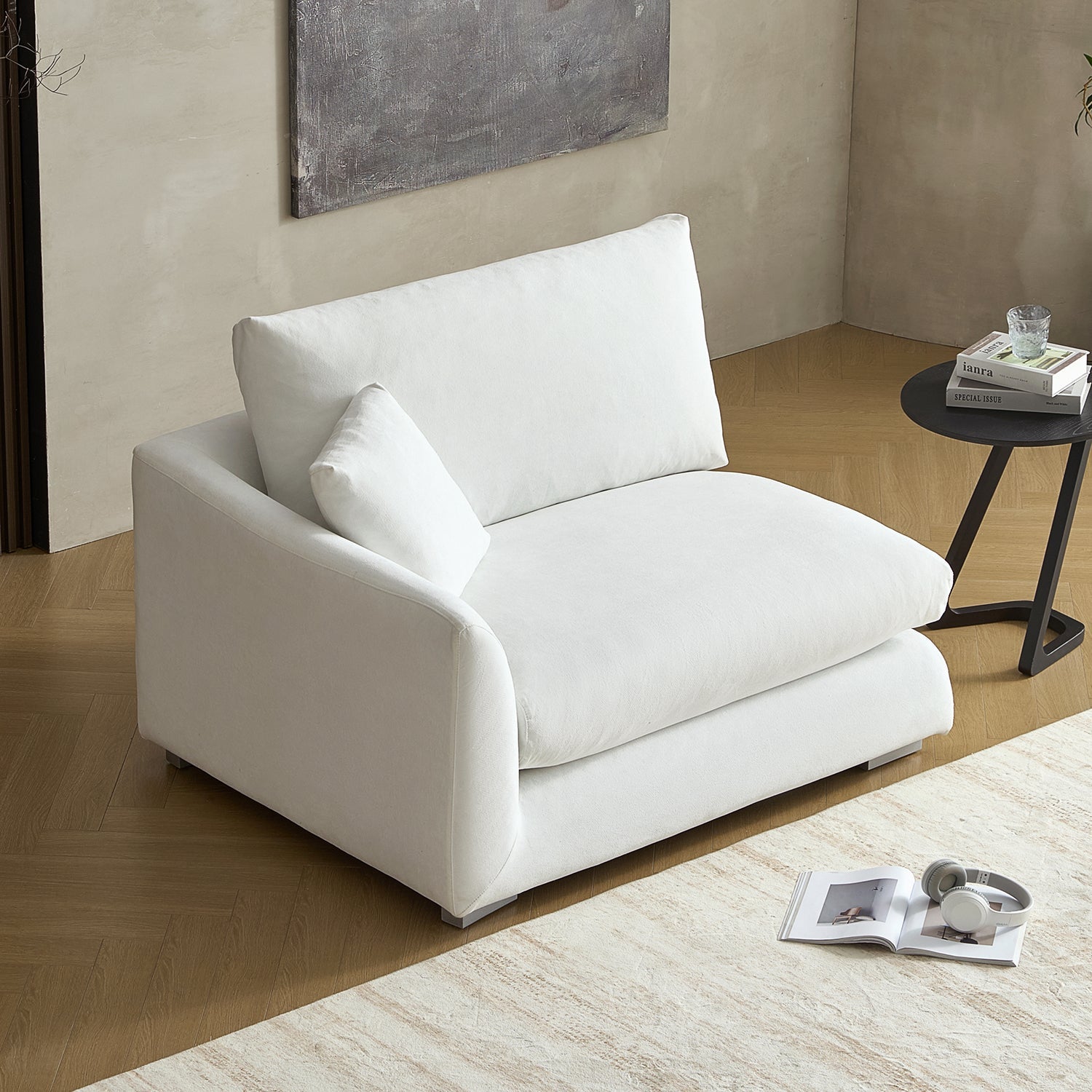 Feathers Side Sofa - 70 Inches