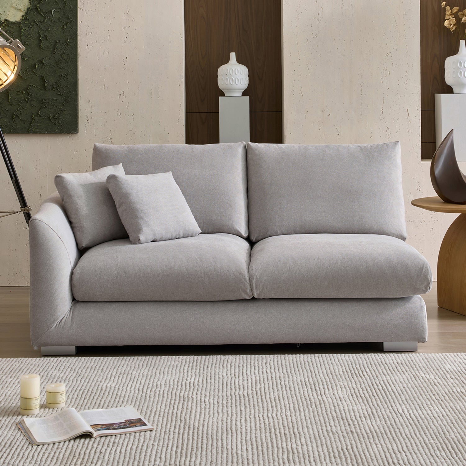 Feathers Side Sofa - 70 Inches
