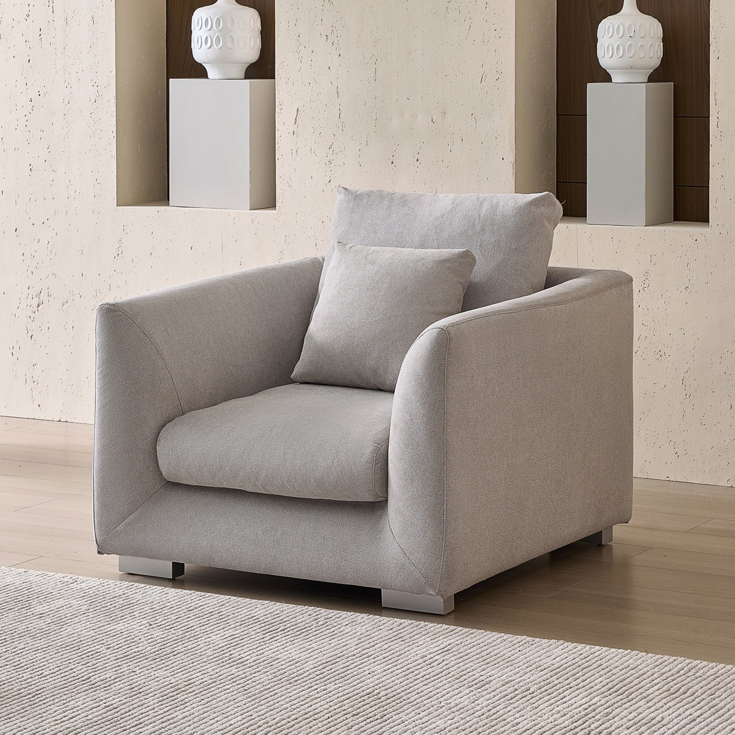 Feathers Armchair Single Sofa - 40 Inches
