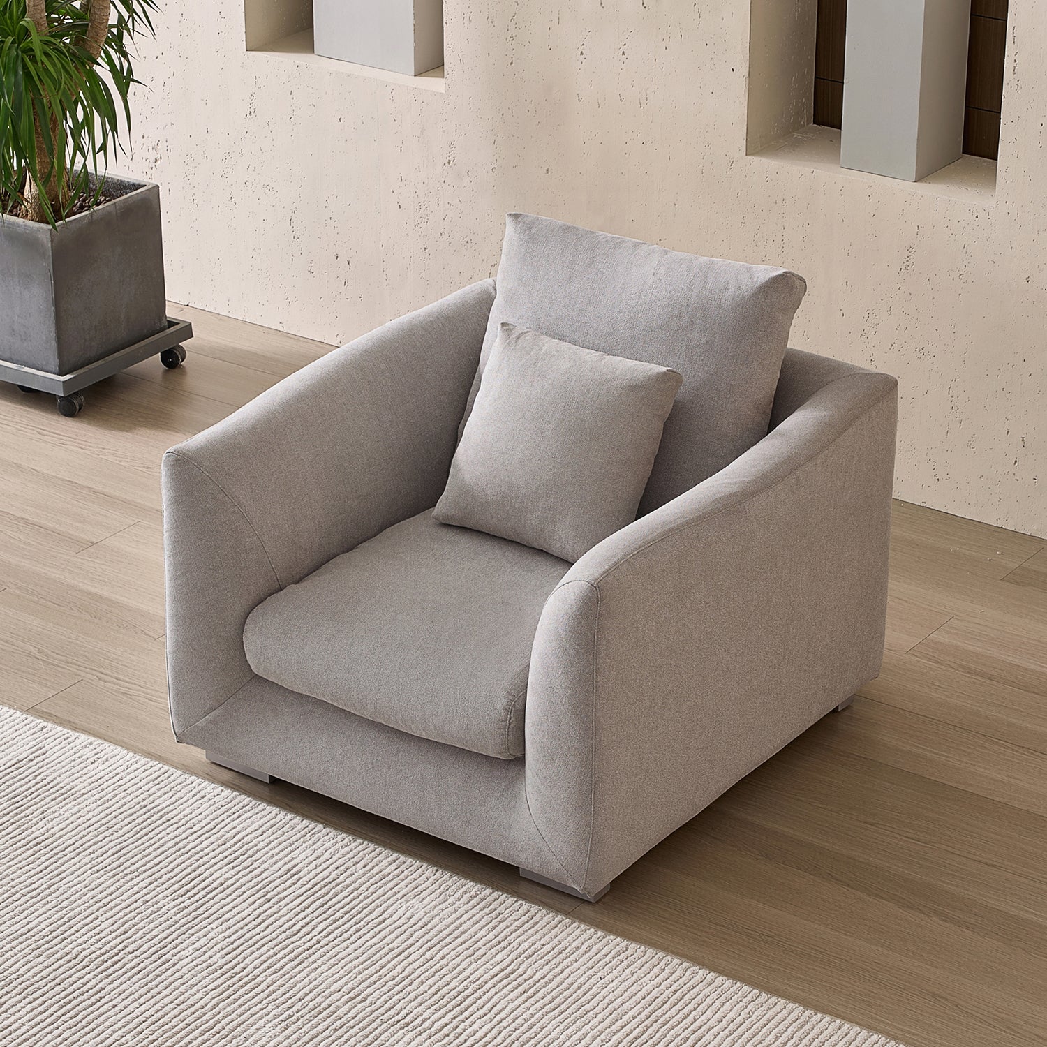 Feathers Armchair Single Sofa - 40 Inches