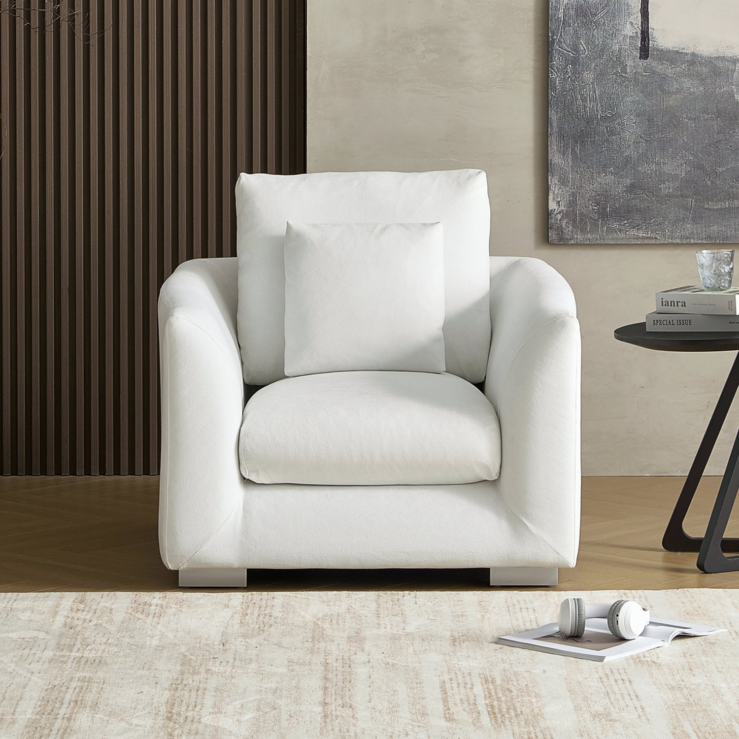 Feathers Armchair Single Sofa - 40 Inches