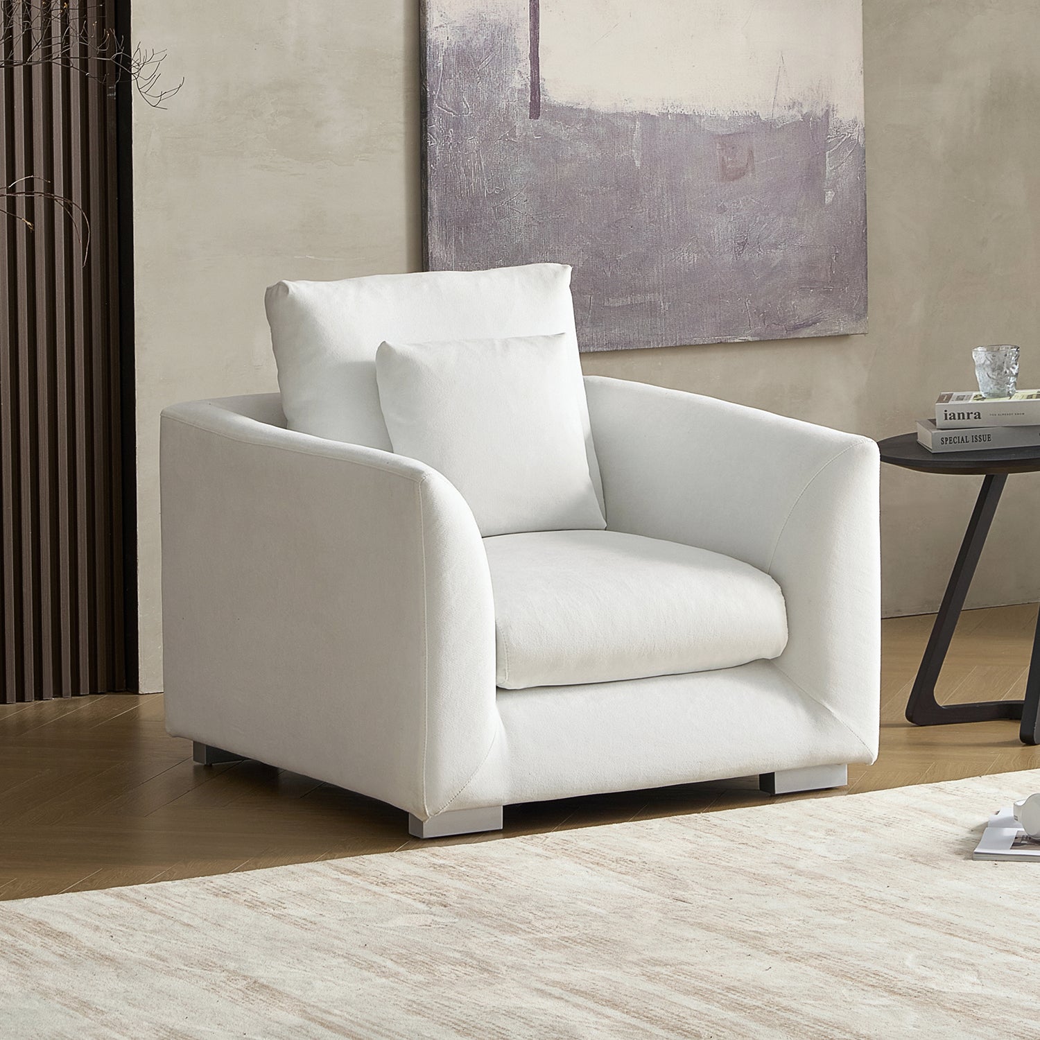 Feathers Armchair Single Sofa - 40 Inches
