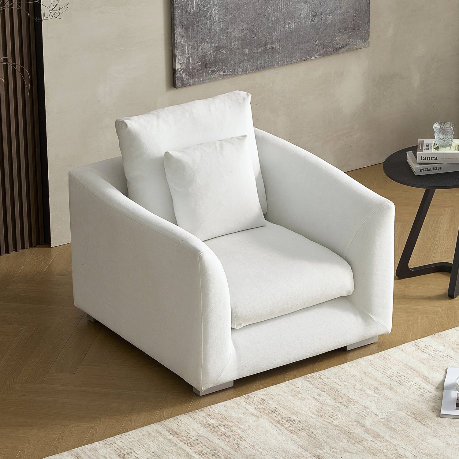 Feathers Armchair Single Sofa - 40 Inches