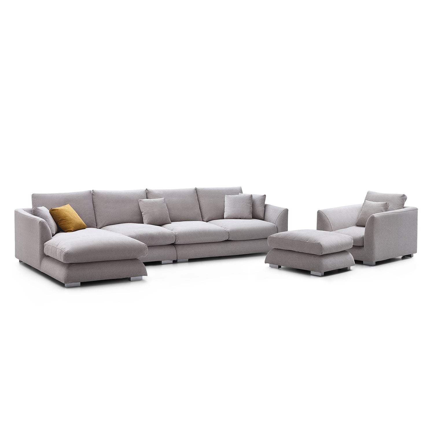 Feathers Washable Couch Sectional Set 142 Inches