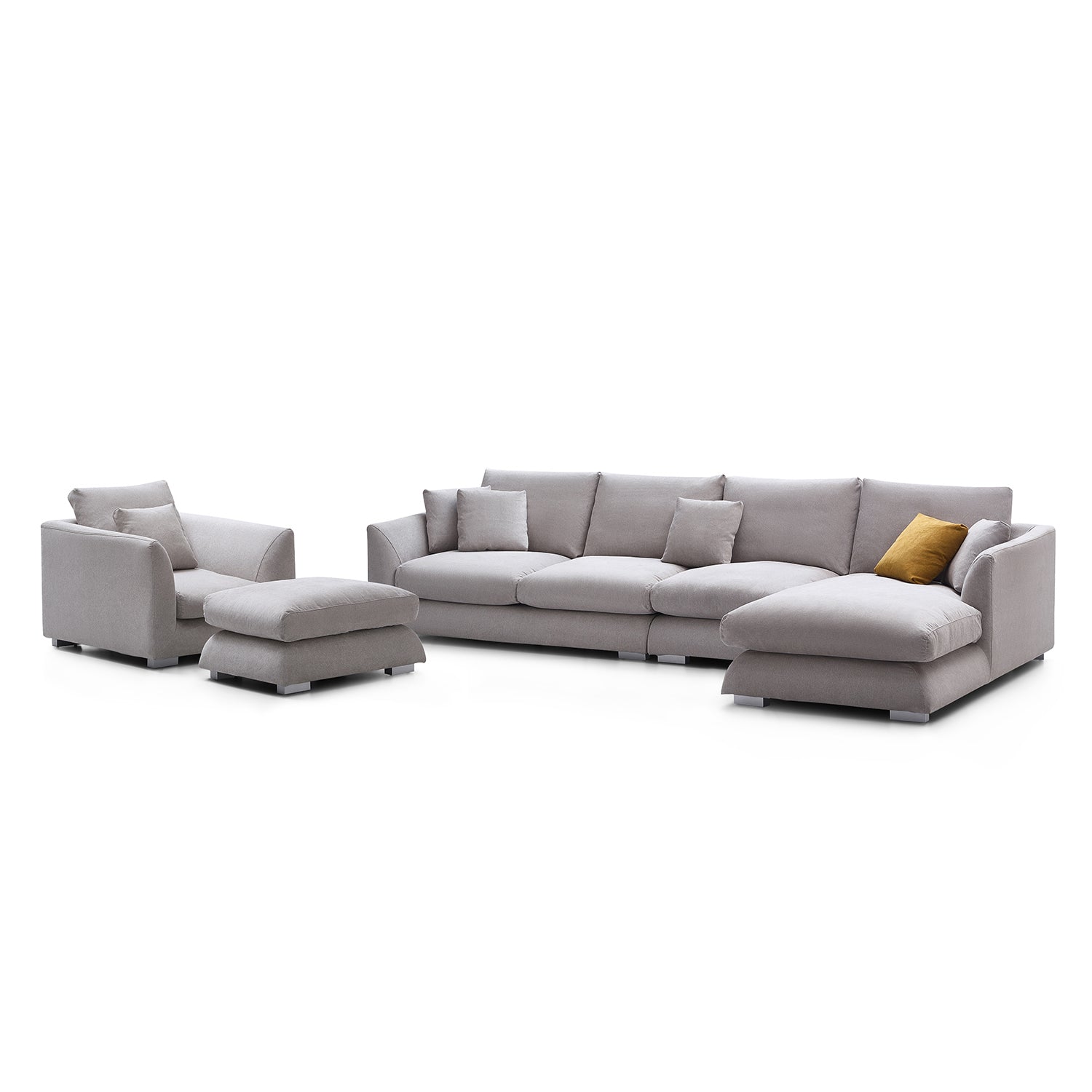 Feathers Washable Couch Sectional Set 142 Inches