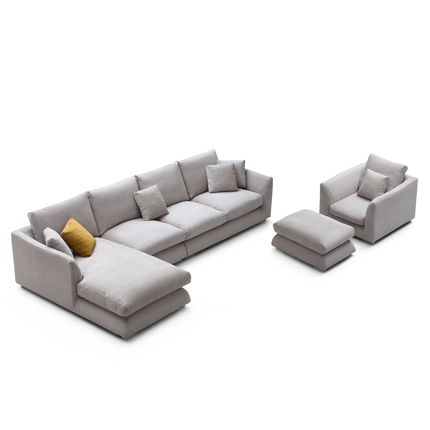 Feathers Washable Couch Sectional Set 142 Inches