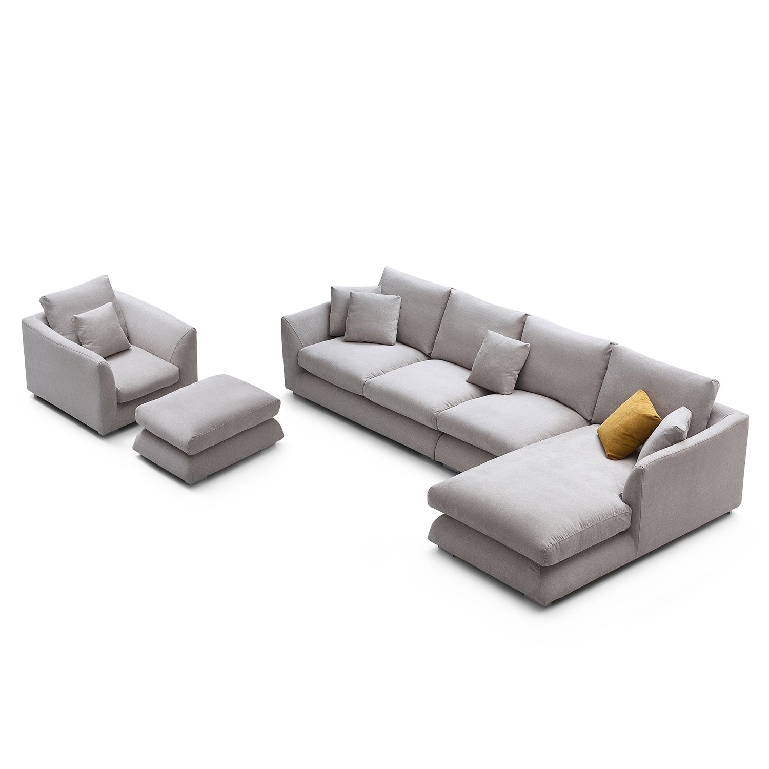 Feathers Washable Couch Sectional Set 142 Inches