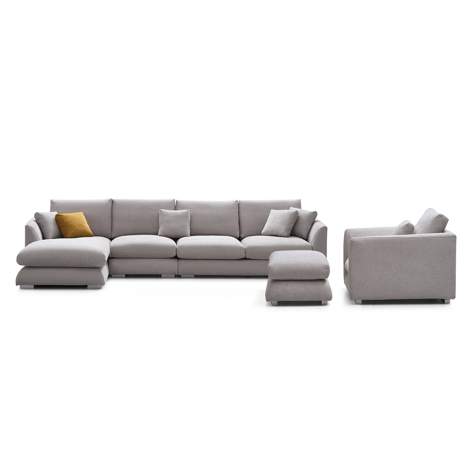 Feathers Washable Couch Sectional Set 142 Inches