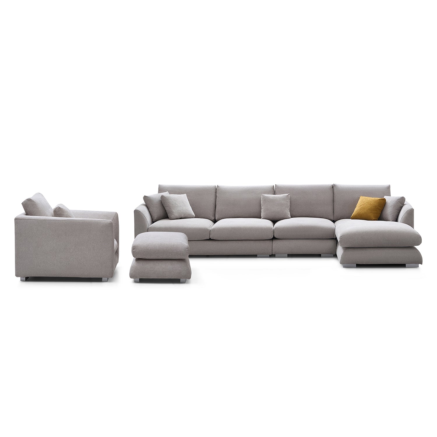 Feathers Washable Couch Sectional Set 142 Inches